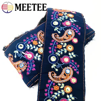 

2Meters 10cm Ethnic Embroidered Lace Trims Fabric Retro Webbing Ribbons Tape for Shoes Dress Decoration DIY Sewing Accessories