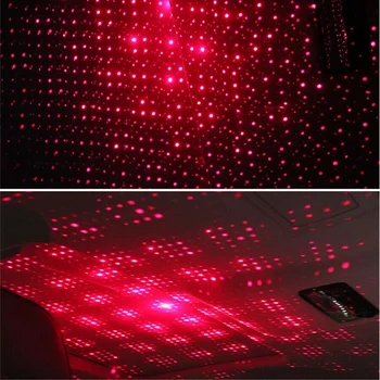 

Home Car Projector Light Ambient USB Plug Star Adjustable Decorative Interior Led Atmosphere Roof Accessories Party Night