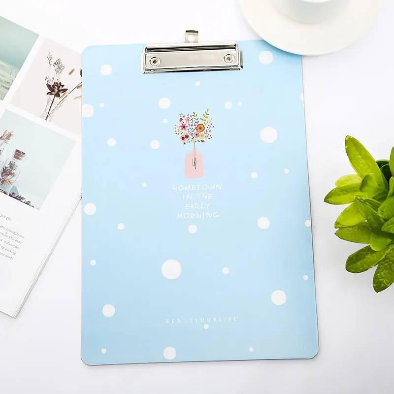 blue 1pc Мультфильм А4 Папка буфер обмена Kawaii бумажный держатель для документов милый медсестры клип доска для рисования школьные офисные канцелярские принадлежности - Цвет: blue 1pc