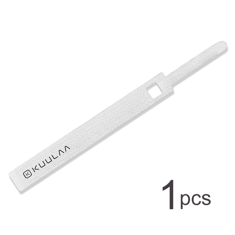 1PCS White KUULAA Cable Organizer for Phone USB Cable Wire Winder Earphone Holder Mouse Cord Protector Power Wire cable Management HDMI Aux - Цвет: 1PCS White