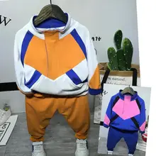 Осенняя детская модная одежда для мальчиков Детский свитер с длинными рукавами и штаны комплекты из 2 предметов комплекты детской одежды Брендовые спортивные костюмы для малышей