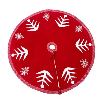 

Double Sided Christmas Tree Skirt Snowflake Print Floor Mat Cover Carpet Decor