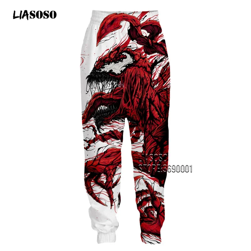 

LIASOSO NEW Harajuku 3D Print Movie Venom Carnage Pants Unisex Casual Pants Sweatpants Hipster Tops STREETWEAR G3061