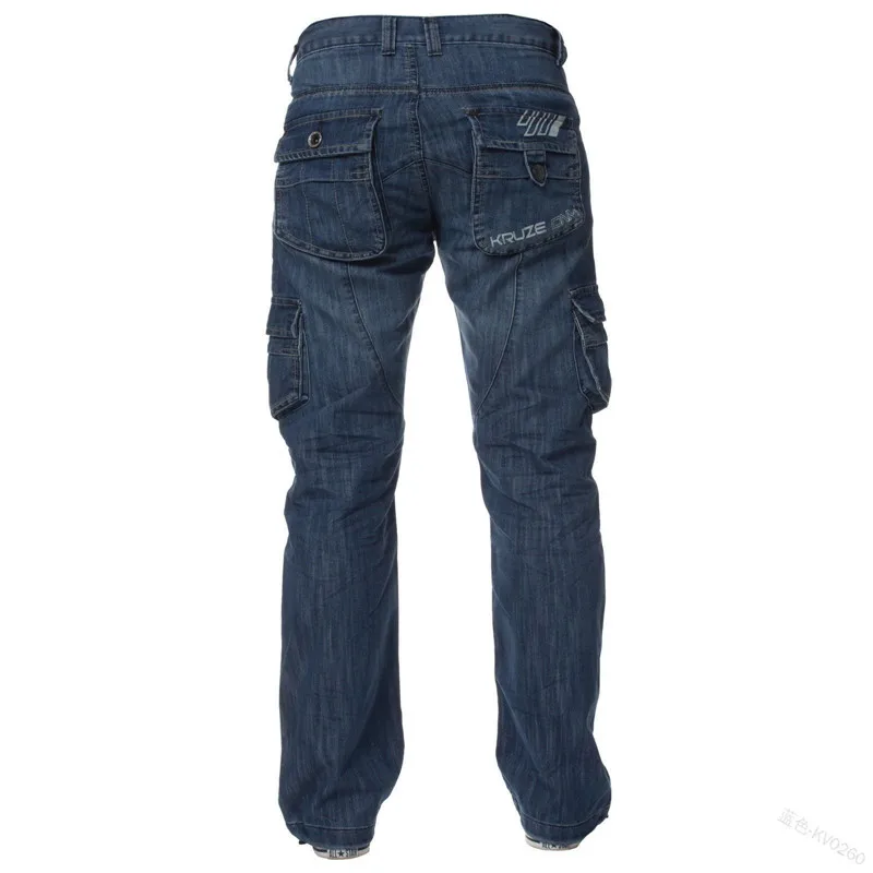 KIMSERE, мужские мешковатые джинсы-карго, брюки с несколькими карманами, свободный крой, тактические джинсовые брюки для мужчин, рабочая одежда, джинсы, размер S-XXXL