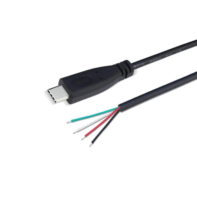 1 шт. USB 2,0 type C штекер 25 см Тип сварки USB-C DIY od3.5 мм ремонт кабель Разъем зарядного устройства для Xiaomi, зарядка сокровище - Цвет: 4P