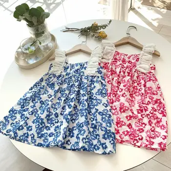 

2020 new girls printed dress summer fashion cotton girls vest dresses 1-6 years HO987