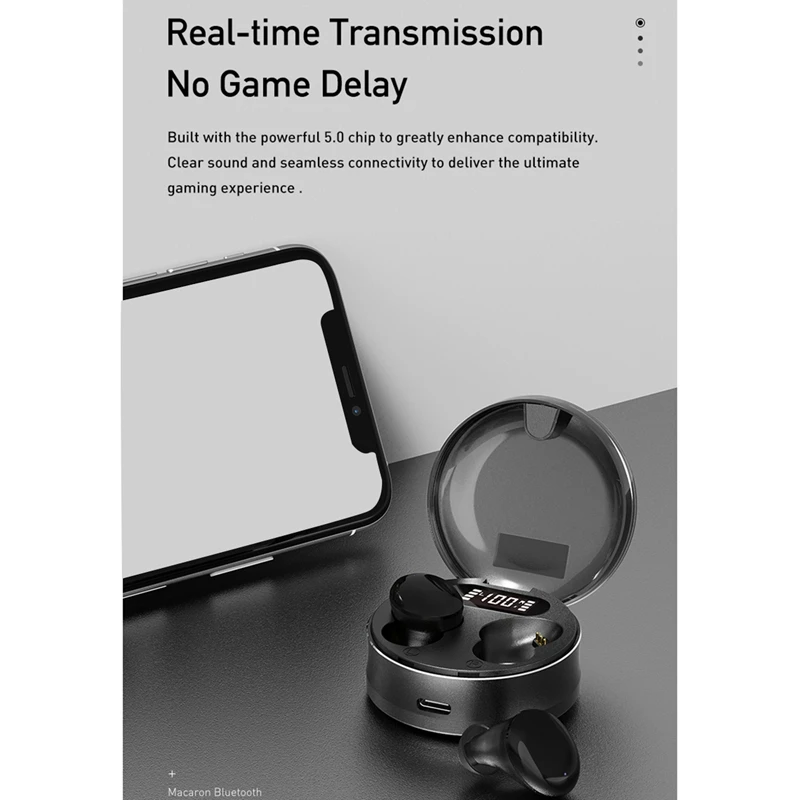 Bluetooth Headphones Contact Control with Wireless Charging Case IPX6 Waterproof TWS Stereo Earphones In Ear for Sport