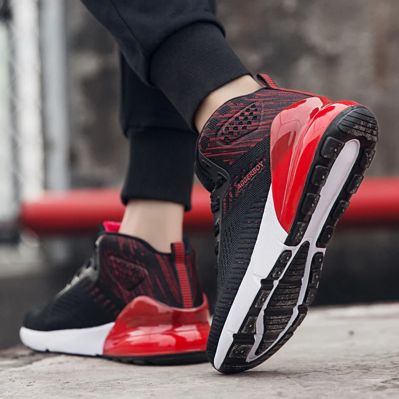 Кроссовки мужские высокие баскетбольные кроссовки дышащая уличная тренировочная Спортивная тренировочная обувь воздушная подушка ударная спортивная обувь