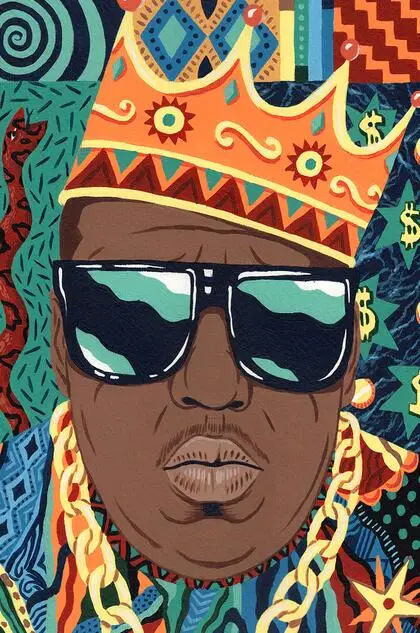新品A2サイズアートnotoriousB.I.Gインクジェットプリント Notorious B.I.G. wpap pop art by Lowo Ijo Wall Art
