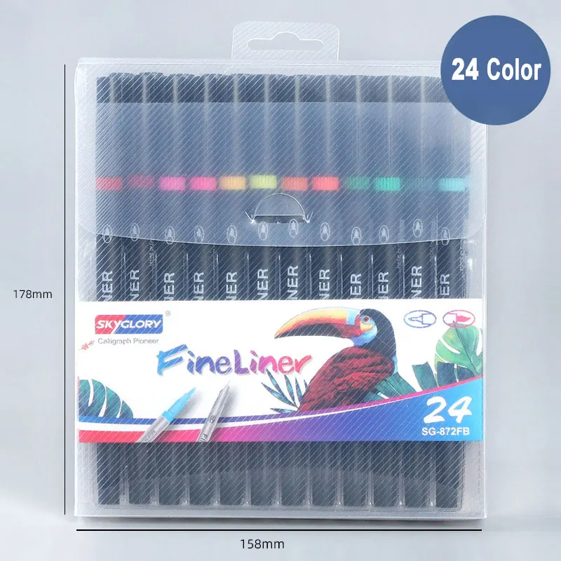 24 Color Master Markers Watercolor Soft Flexible Brush Tip Pens