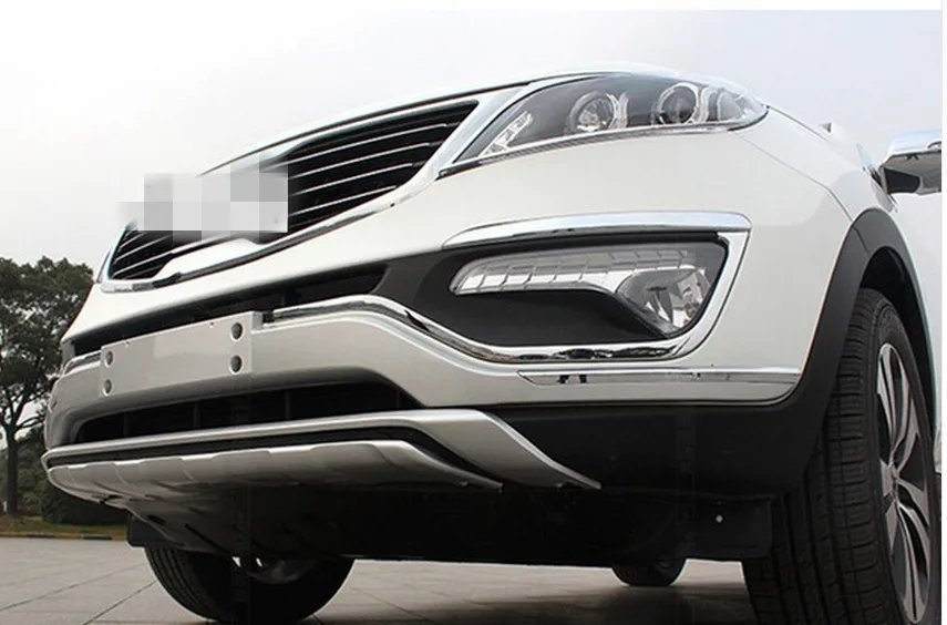 

Free shipping ,High Quality 2PCS Plastic Front+Rear Bumper Guard Protector Kia Sportage 2010 - 2015 ,car stylin fast ship