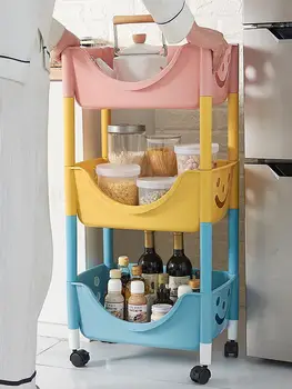 

Children's Toy Storage Rack Box Plastic Trolley Storage Rack Floor Multi-layer Household Living Room Snack Finishing Rack