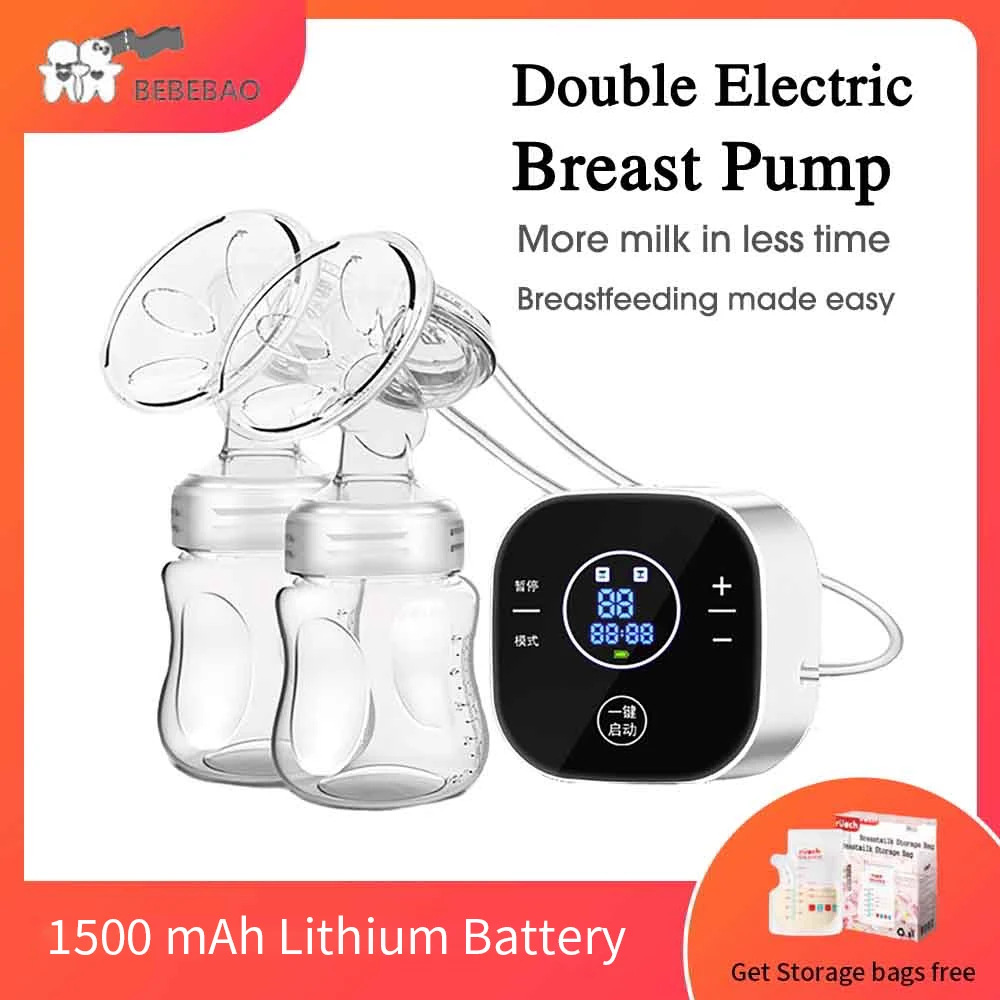 Bebebao Electric Double Breast Pumps Breastfeeding Painless Portable