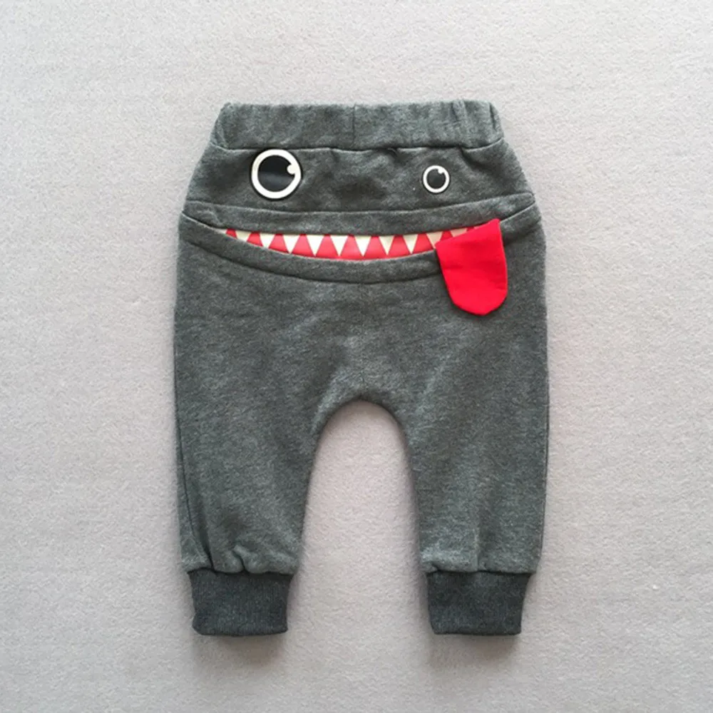 MUQGEW детская одежда; штаны Лидер продаж, для маленьких детей детские для мальчиков и девочек, стильная футболка с изображением персонажей видеоигр Акула язык штаны-шаровары брюки