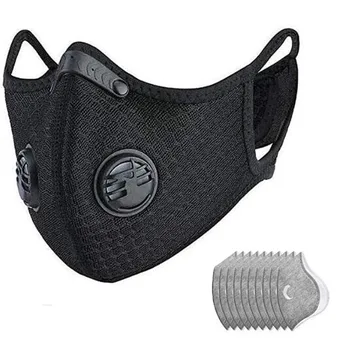 

Dust With 10 Filters Half Facemask Reusable Activated Carbon Dustproof Respirator mouth face cover Filter Windproof masque