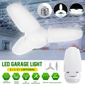 

LED Garage Lights Foldable E27 Bulb 80W 150W Adjustable Fan Blades Deformable Ceiling Lighting 6500K AC85-260V for Warehouse