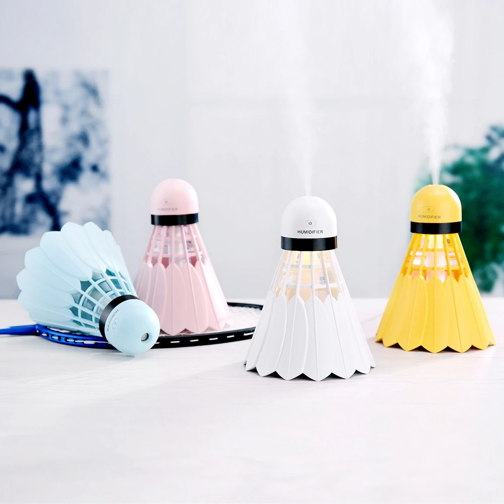 

Mini Air Humidifier Usb Ultrasonic Car Air Diffuser Atomizer With Led Night Light Badminton Purifier Suitable For Outdoor Home