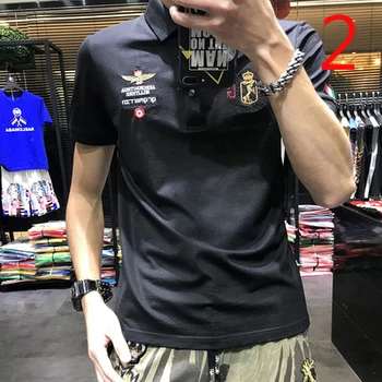 

Men's Short Sleeve Slim Cotton Half Sleeve Lapel Korean Casual Youth Men's T-Shirt