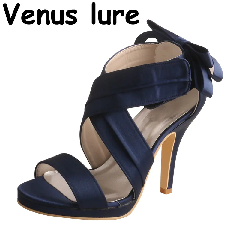 Wanopus Sandalias de tacón alto para mujer, zapatos de cóctel, color azul  marino, para boda, talla 10|Zapatos de tacón de mujer| - AliExpress