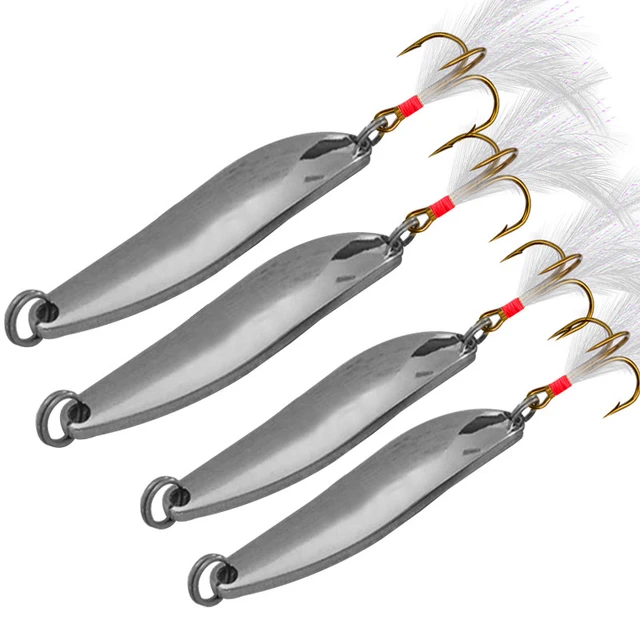 FISHINAPOT 1pcs Metal Sliver 5g/7g/10g/13g/18g/21g Spoon Fishing