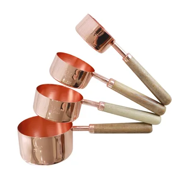 

4pcs/set Rose Gold Creative Measuring Spoon Silicone Measuring Ladle Baking Cooking Coffee Tools with Scale Kitchen Tools
