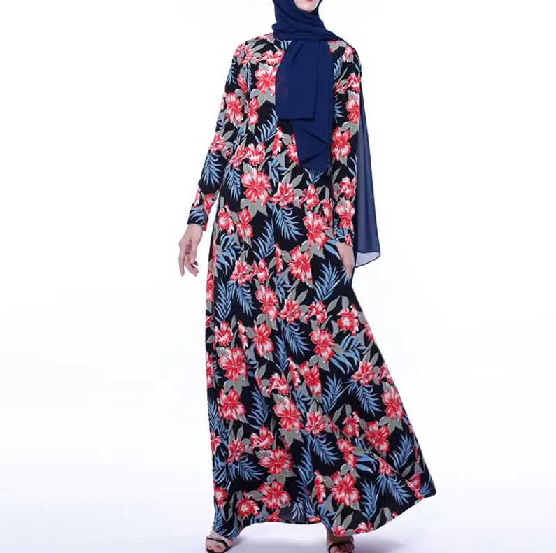 Black dress Vestidos длинное мусульманское платье Eid абайя, кафтан, пакистанский арабский хиджаб мусульманские платья Tesettur Elbise одеяние мусульмане Longue Caftan - Цвет: Black dress