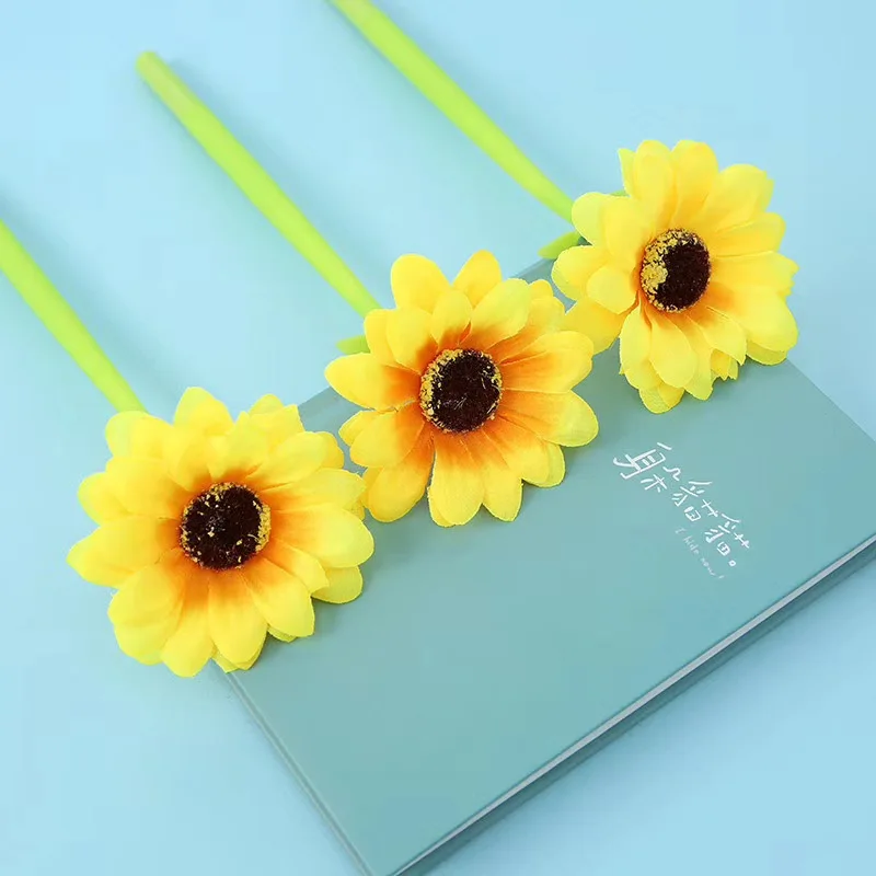 

16PCS Korean Version of The Sunflower Silica Gel Pen Creative Simulation Chrysanthemum Sunflower Soft Pen Stationery