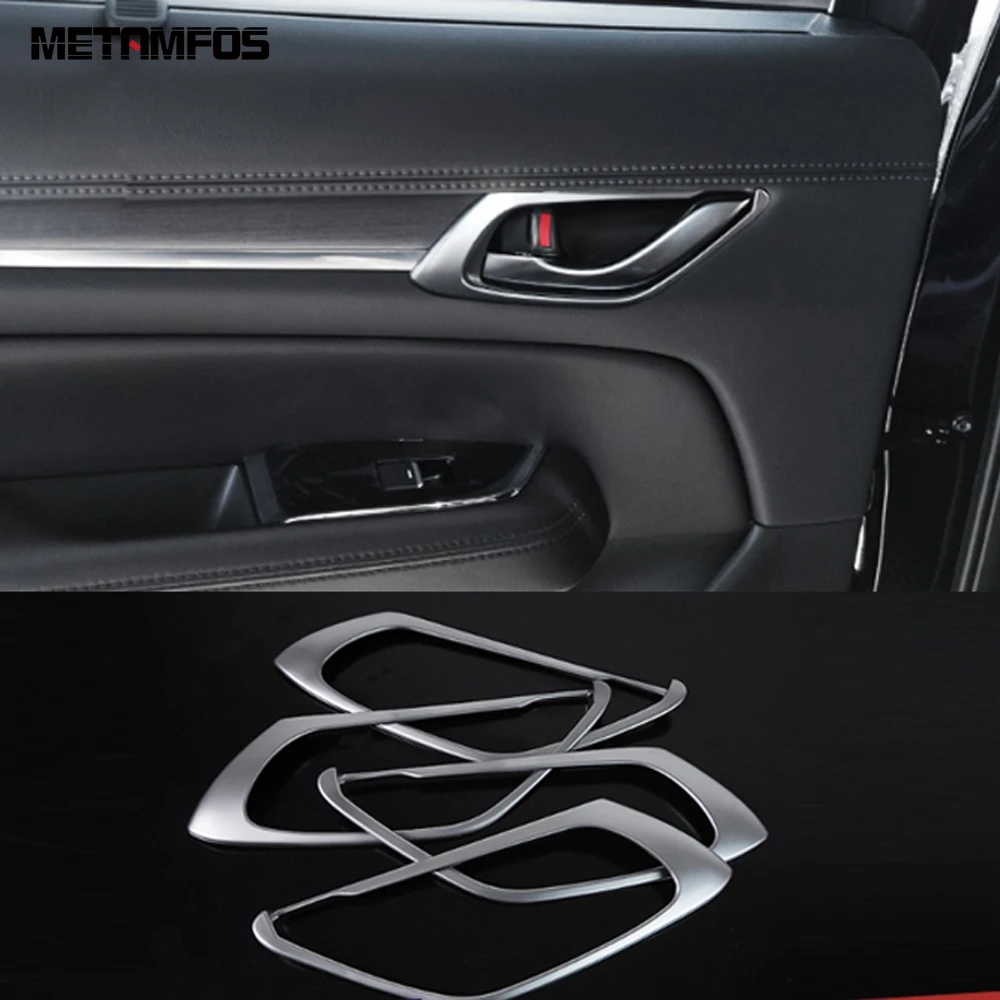 ABS Matte Model B Для Mazda CX-5 CX5 KF углеродное волокно внутренняя дверная ручка крышка чаши формовочная отделка интерьерные аксессуары Стайлинг автомобиля - Название цвета: ABS Matte Model B