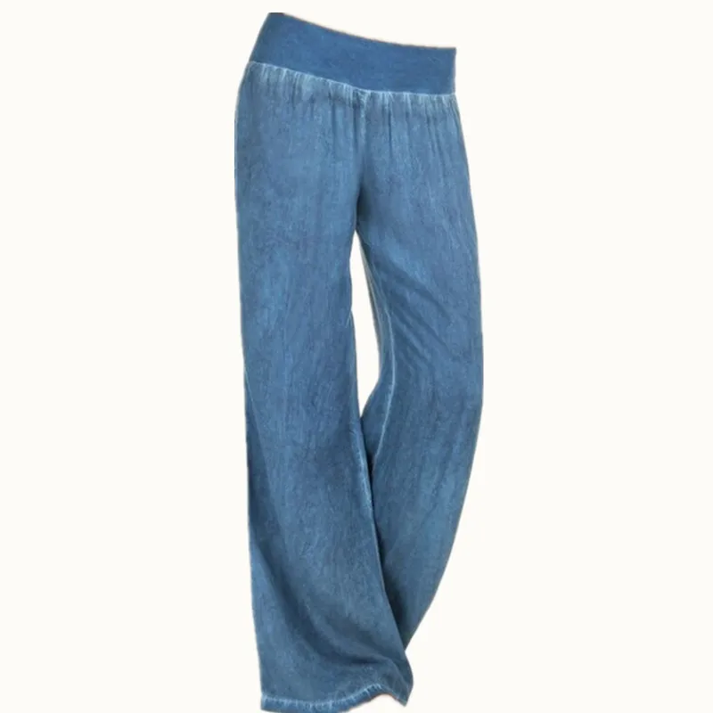 Женские эластичные джинсы с высокой талией, большие размеры 5XL, свободные черные джинсовые женские повседневные брюки с эластичной резинкой на талии, длинные брюки