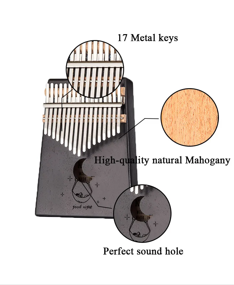 Kalimba 17 клавишное фортепиано Красивые Музыкальные инструменты красное дерево большой палец пианино популярный новичок дать 1 набор аксессуаров