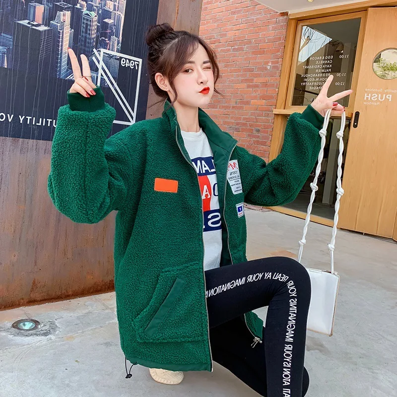 

Photo Shoot 2019 Online Celebrity Style Reversible Berber Fleece Coat Women's Short Autumn & Winter Loose-Fit Brushed And Thick
