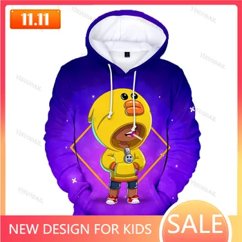 

Shoot Game 3D Print Hoodies Men Clothing Harajuku Sweatshirt Children Cute Crow Shoot Kids Star Leon Child Tops Boys Girls