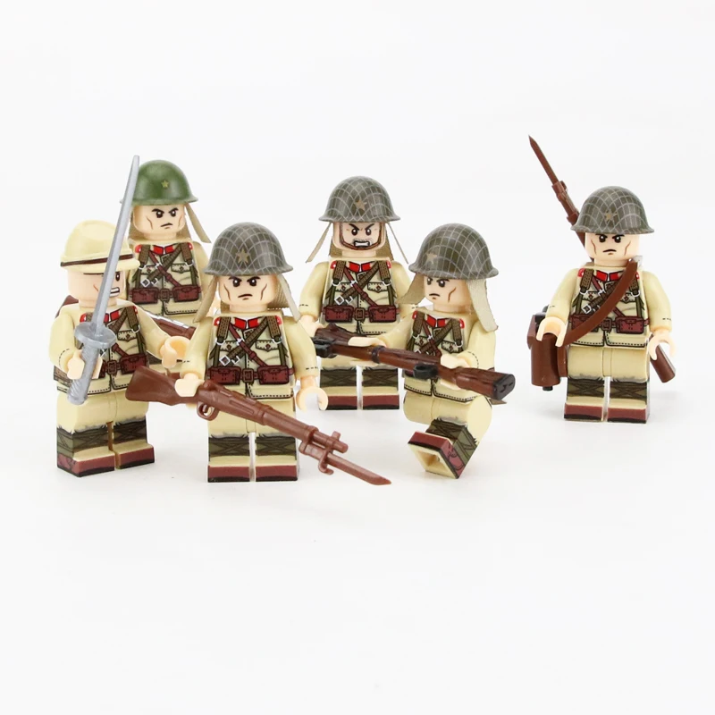 

Military WW2 Japanese Army Soldiers Figures Building Blocks WW2 Army Soldiers Figures gun weapon Bricks Toys For children GIft