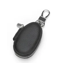 Кошелек для ключей от машины на молнии, мужской и женский органайзер для ключей из натуральной кожи, брелок из коровьей кожи, небольшой чехол для ключей