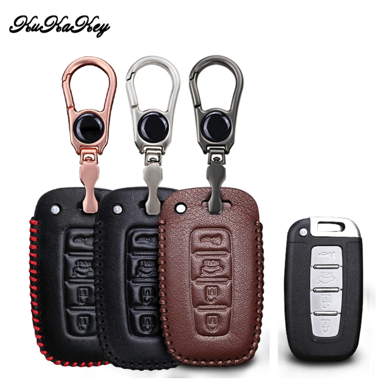 

Leather Car Key Cover Case For Kia Chi Ran K2 Furui Di k5 For Hyundai Long Move IX35 Sonata 8 Case Styling Accessories
