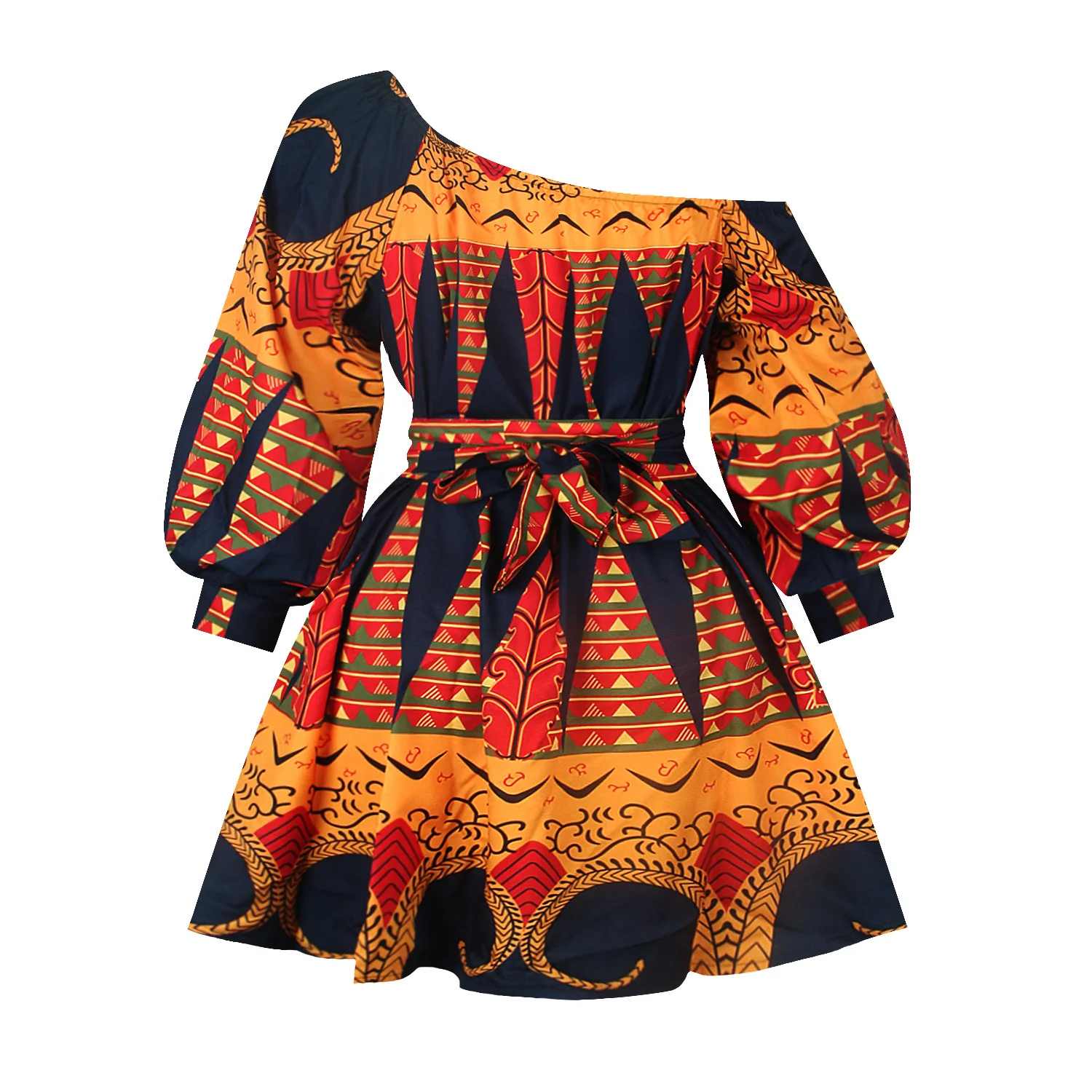 Mini robe africaine dénudée Dashiki Ankara 108