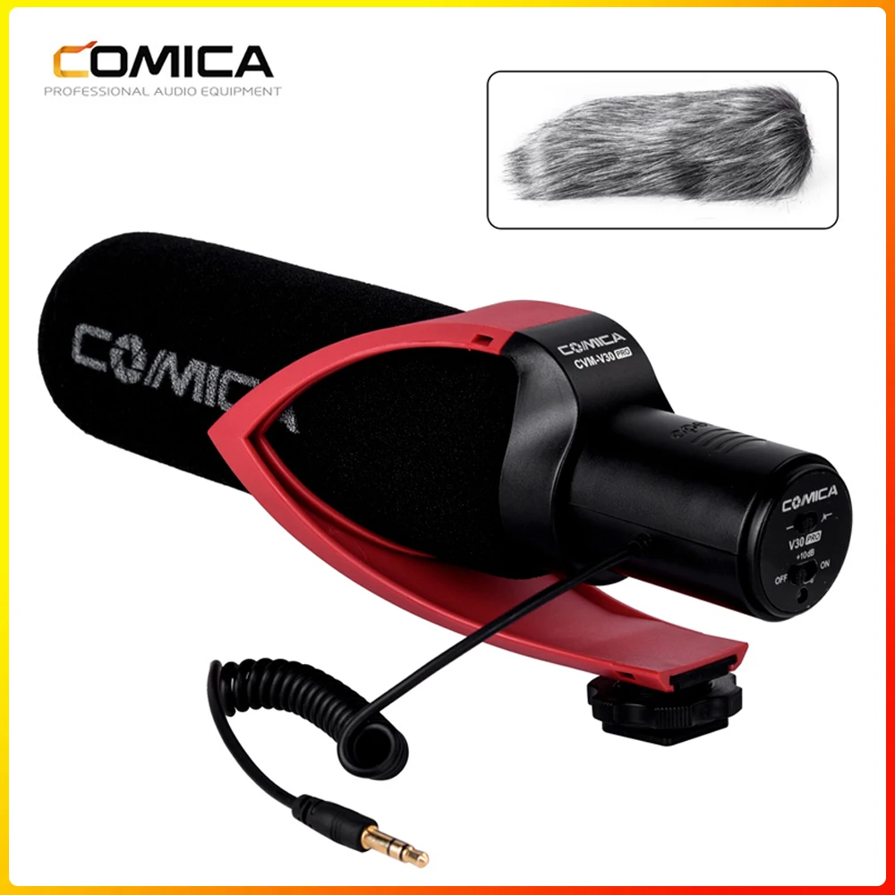 Видеомикрофон Comica CVM V30 PRO конденсаторный микрофон для зеркальных камер Canon Nikon Sony