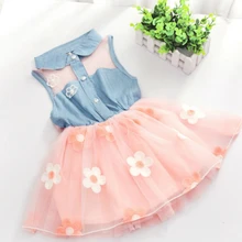 Платье для девочек новые летние европейские и американские Модная одежда для детей, Детская Мода длиной выше колена платье для девочек с принтом большой бант галстук платье принцессы