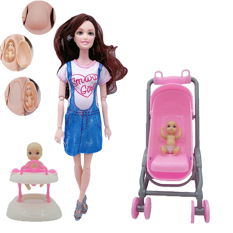 Handmade Boneca Grávida com 2 Bebês + Desenhos Animados Animais Roupas  Acessórios para Barbie Jogo 1/6 Boneca 30cm Brinquedos para Meninas -  AliExpress