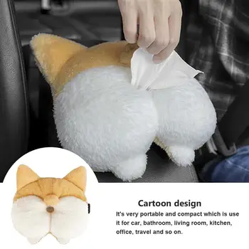 

2pcs Cute Animal Design Tissue Box Cover Adorable Cartoon Tissue Container Creative Extraction Paper Box for Car Auto Home