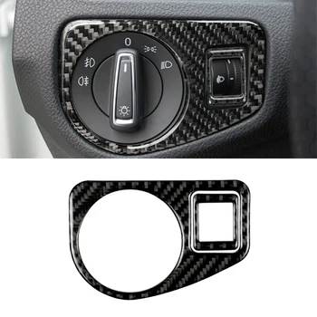 

2pcs Carbon Fiber Interior Headlight Switch Cover Trim For Golf 7 MK7 2013-17