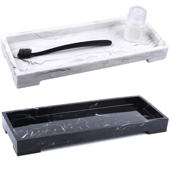 

2PACK Wash Basin Tray, Cosmetic, Jewelry, Cosmetics, Bathroom, Kitchen and Other Decorative Trays, Resin Marble Style Storage Tr