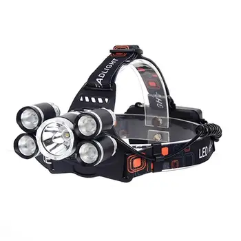 

T6+4 XPE 2400LM Fixed Focus Searchlight USB Charging Outdoor 5 LED Headlamp