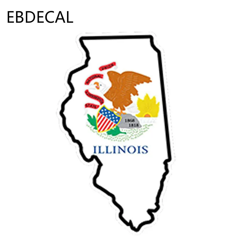Illinois Decal Il Decal Illinois Sticker White Illinois Etsy
