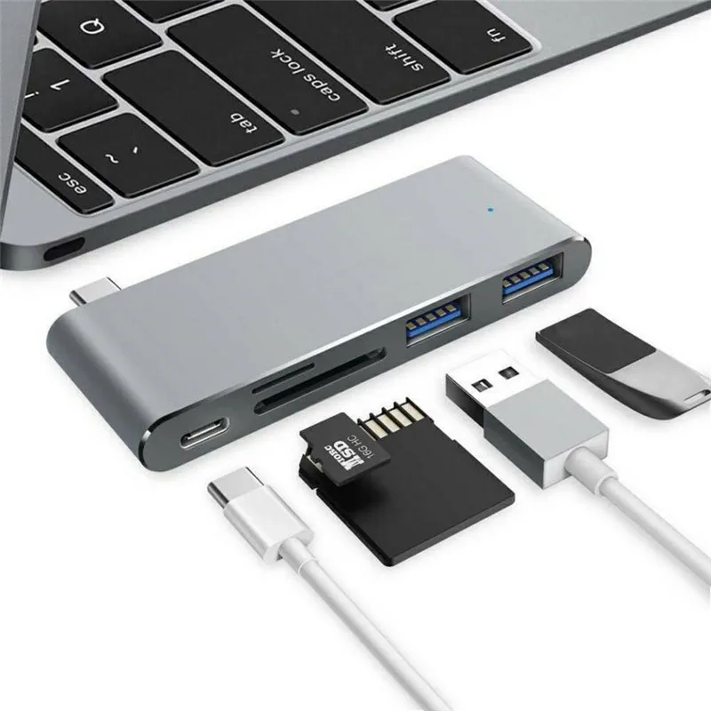 Basix usb type C концентратор с зарядка PD порт, 2 USB 3,0 порта и SD/Micro SD TF кардридер для MacBook huawei P20 USB-C концентратор