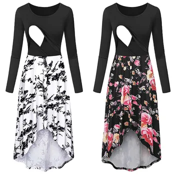 

Women Pregnant Maternity Nursing Solid Breastfeeding Summer Maternity Dress