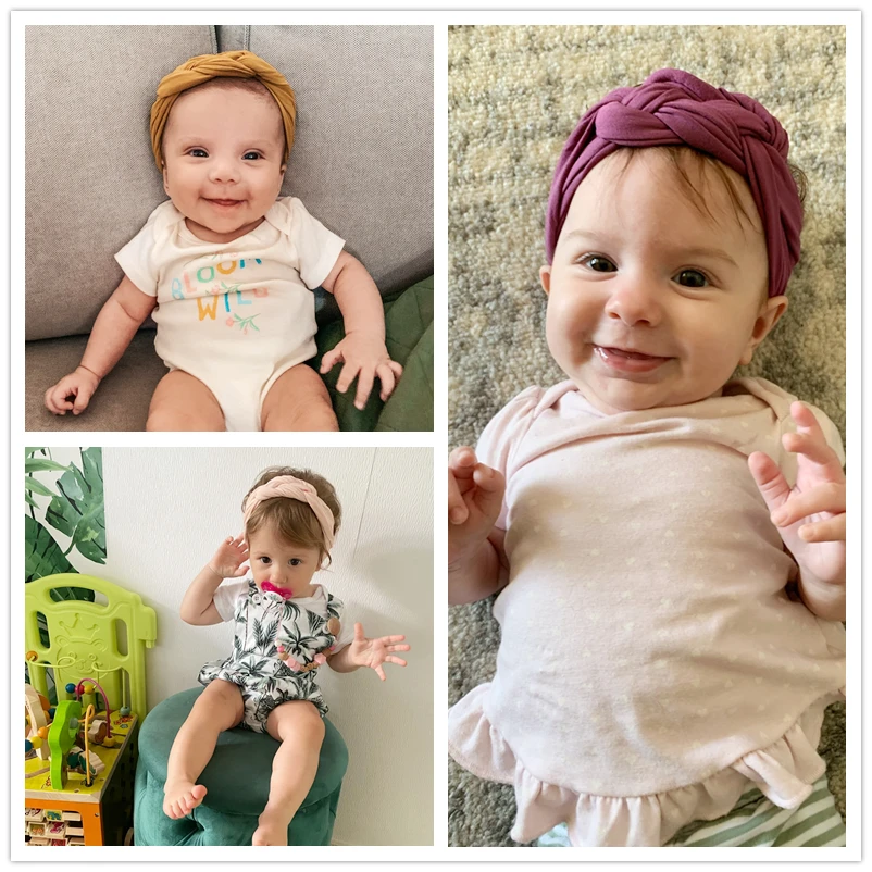 New Braided Baby Headband Twisted Top Cross Chineses Knot Headwrap Elastic Hairbands For Child Turban Baby Girl Hair Accessories