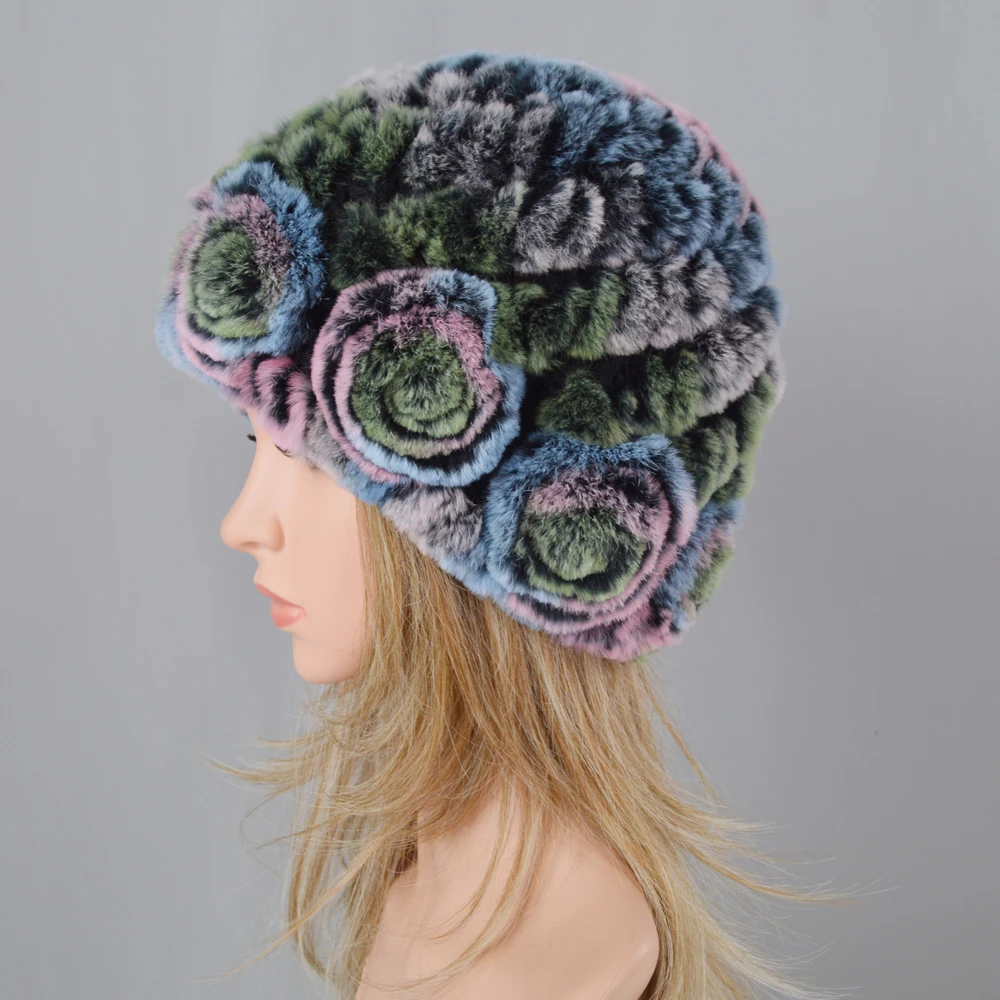 Venta Caliente натуральный Rex Conejo Pelo Sombrero Mujer Hecho A Mano Kina Boinas Para Mujer Gorro Mujer