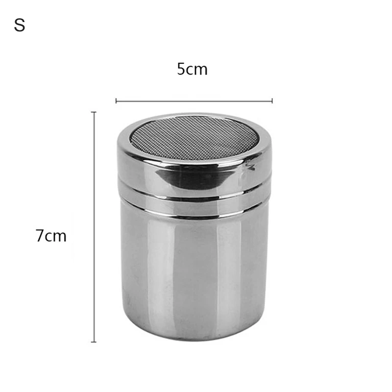 S Cocoa Flour Supplies Portable Stainless Steel Icing Sugar Powder Coffee Sifter Cooking Tools Multifunction Chocolate Shaker 1Pcs - Цвет: S