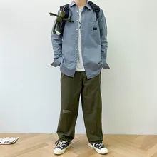 Брендовые повседневные рубашки для мужчин, новинка, осенняя Весенняя рубашка с длинным рукавом, Мужская модная хлопковая Однотонная рубашка 5 цветов, Мужская Уличная рубашка Y